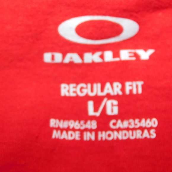 Oakley Mens L Red Long Sleeve Wave Circle Graphic crew neck Long Sleeve T Shirt - Picture 2 of 6